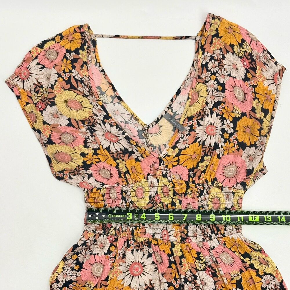 Navena Rae Floral Maxi Blouson Dress Medium Garden Fairy Party Summer Boho Airy - Picture 6 of 7